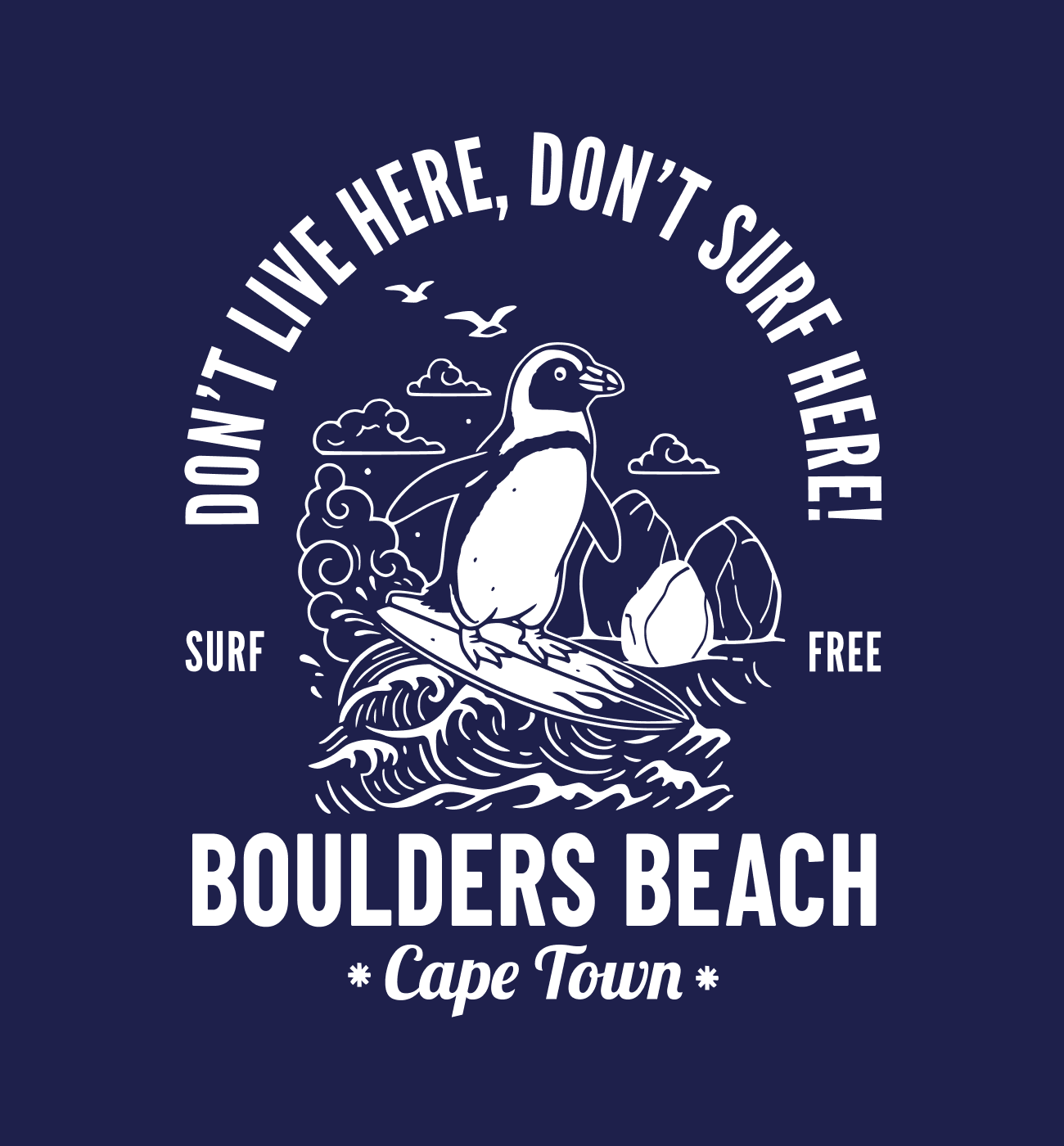 Boulders Beach "Don't Surf" - Navy Unisex