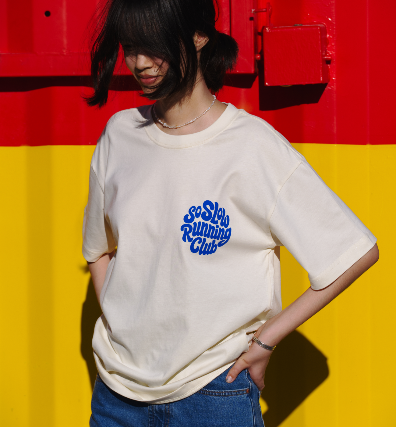 So Slow in the Mountains - Cream Unisex Box Fit T-Shirt